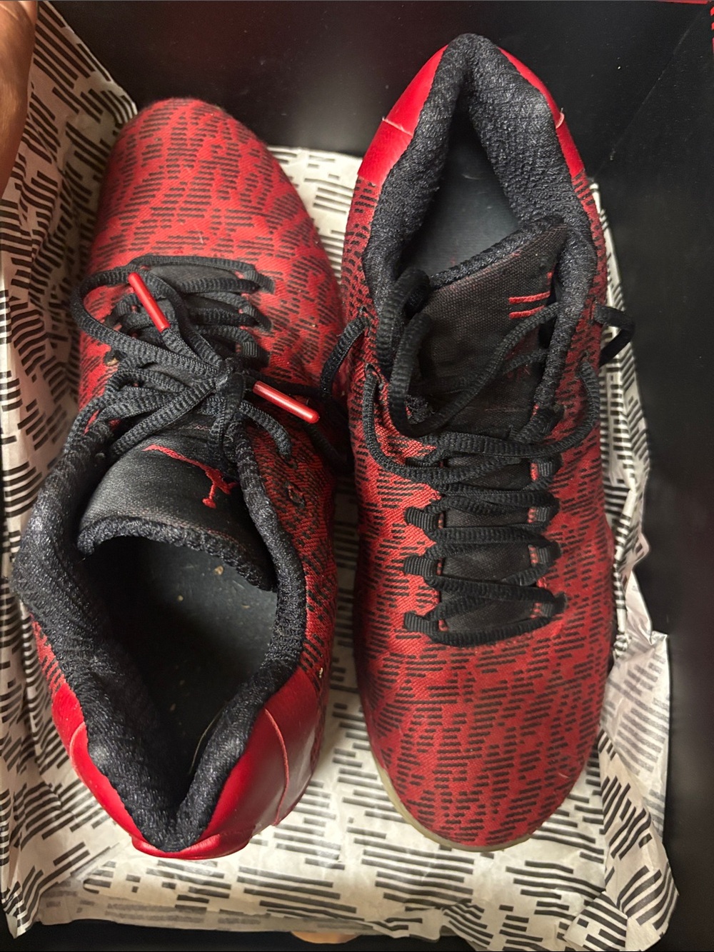 Jordan Men's Red and Black Athletic Sneakers